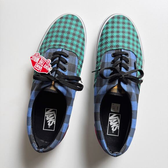 NWT Men's Vans Era Buffalo Plaid Houndstooth Patchwork Sneakers Size 11.5 - Picture 2 of 7